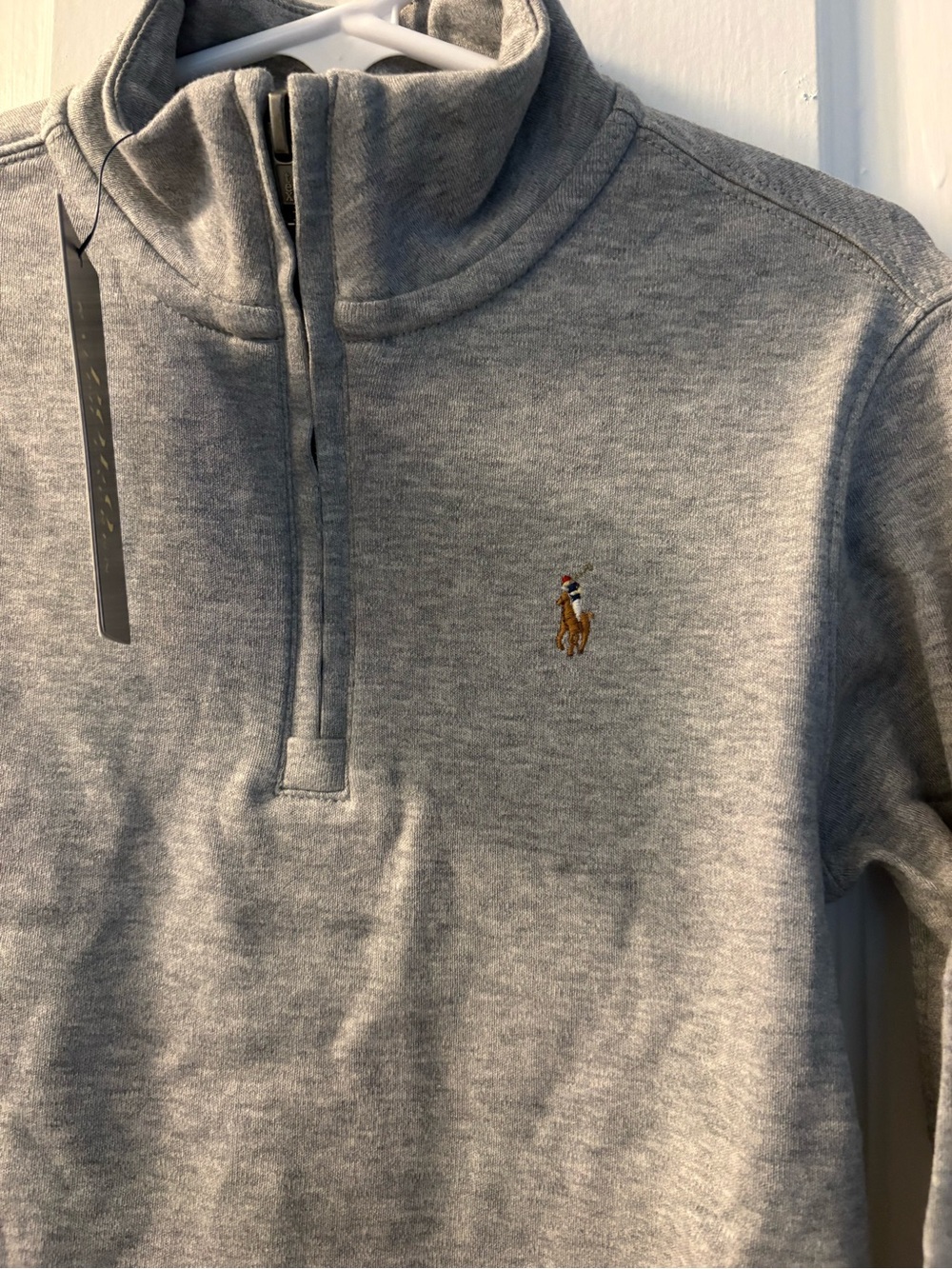 Ralph Lauren Polo Kids Grey Quarter Zip Cotton Sweater - Picture 2 of 5